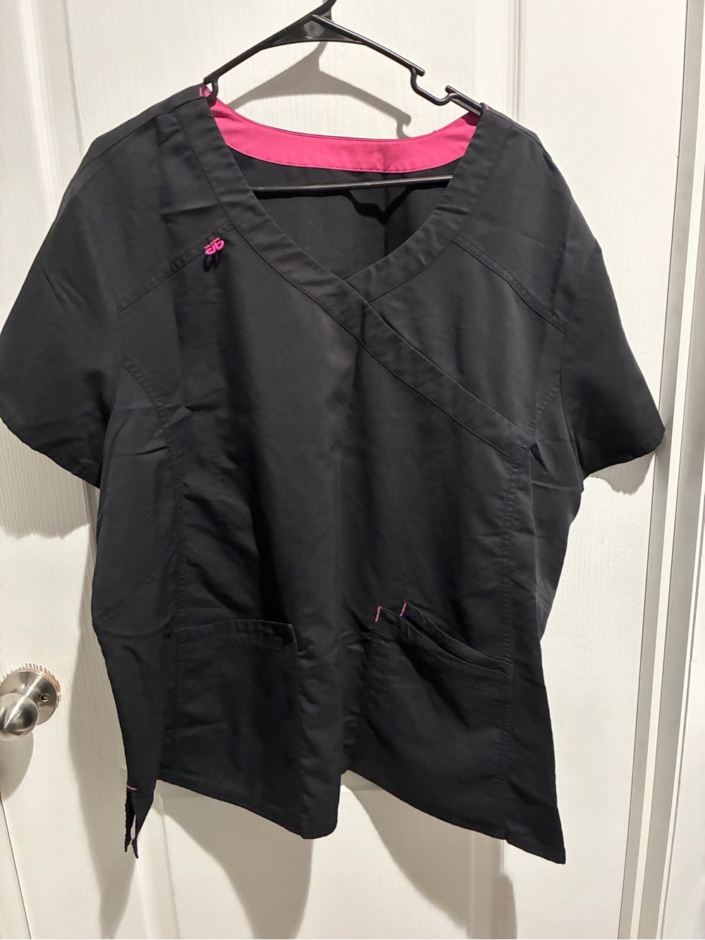 Scrubstar Black Tunic with Pink Accents